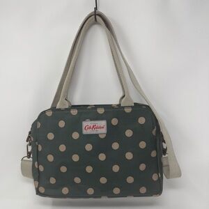 Cath Kidston Messenger Crossbody Handbag Polka Dot Dark Green/Tan